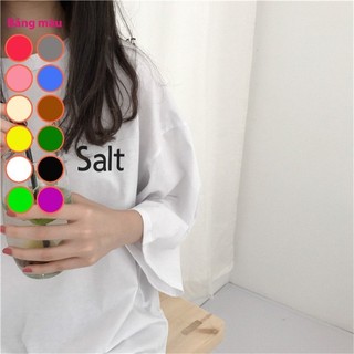 Váy suông  dài nữ dáng rộng tay ngắn phong cách in chữ SALT trước sau đơn giản TTDSA0155