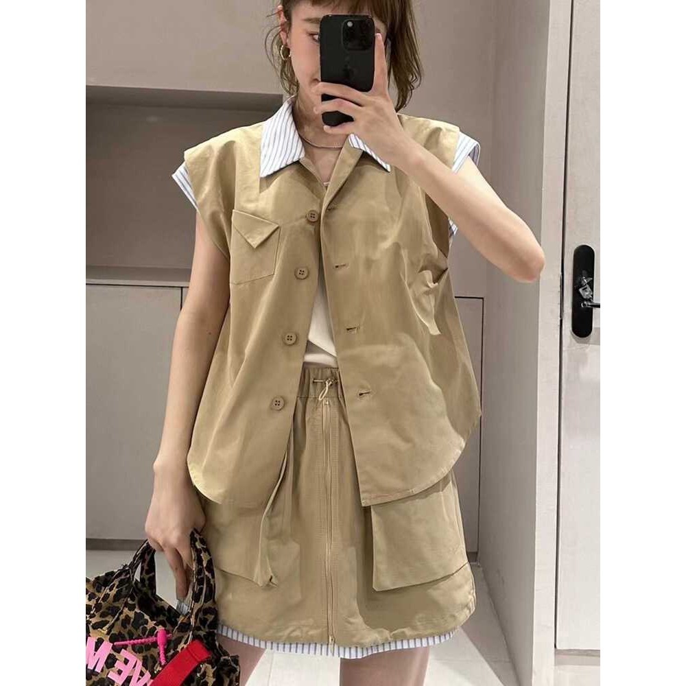 Bộ Đồ Trang Phục Công Sở Chân Váy Vest Nữ Mùa Hè Áo Sơ Mi Váy Ngắn Bộ Hai Chiếc Váy Đẹp Thịnh Hành N