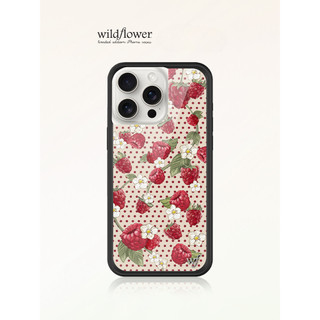 Wildflower raspberry chấm bi ốp lưng iphone 15 14 13 12 pro max cứng wf vỏ silicon chống rơi chống sốc ốp lưng cho iphone 14 15 plus