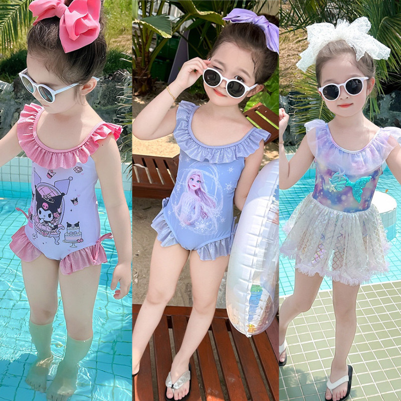 [Sản phẩm mới mùa hè] Đồ bơi có sẵn cho bé gái Kuromi Đồ bơi một mảnh Đồ bơi trẻ em Áo Vest bé gái Đ
