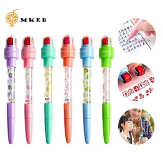 Mkeb Bubbler Bút Có Tem, Fidget Có Con Dấu Ánh Sáng Con Lăn Tem Bút, Ngộ nghĩnh Đa Năng Cảm Giác 5 Trong 1 Bút Thổi Bong Bóng Trẻ Em