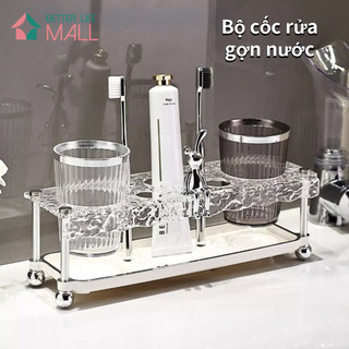 Giá đựng đồ trong phòng tắm trong suốt Giá đựng bàn chải đánh răng nhẹ sang trọng, Giá đỡ bàn chải đánh răng điện, Giá đỡ cốc đựng bàn chải đánh răng