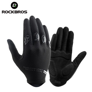 Rockbros Găng Tay Xe Đạp Màn Hình Full Ngón Tay Găng Tay Cảm Ứng MTB SBR Palm Pad Chống Sốc Thoáng Khí Găng Tay Đi Xe Đạp