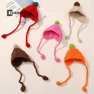 [Ciswge] Dây đeo mũ búp bê nhà búp bê dễ thương Móc thủ công Mũ len dệt kim hoạt hình Beanie DIY Trang trí búp bê cho trẻ em [MỚI]