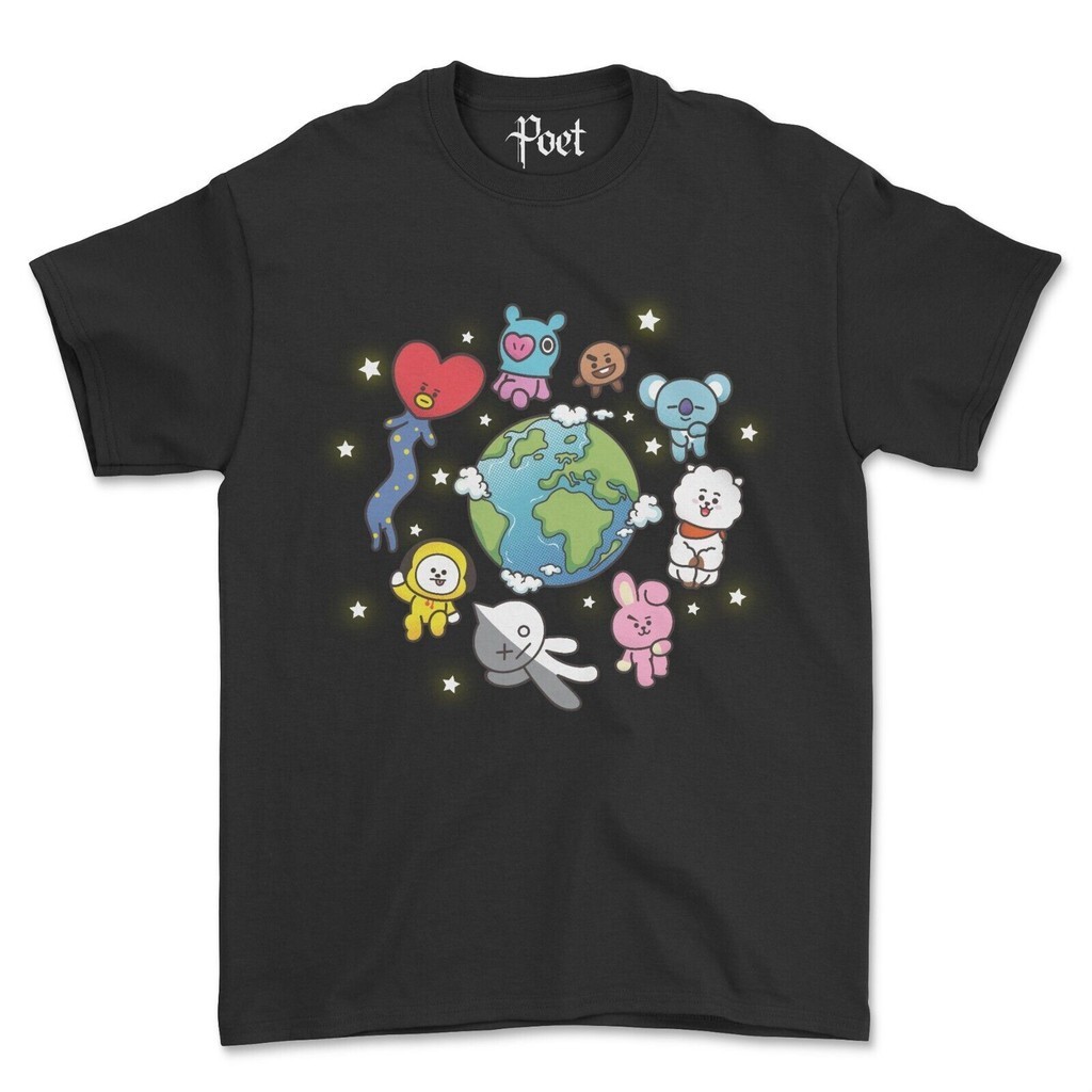 Bts Áo Thun Bt21 Linh Vật J-Hope Jungkook Suga Hàn Quốc Ngôi Sao Nhạc Pop Linh Vật Áo Thun Dễ Thương