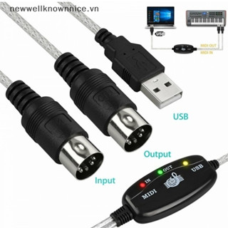 Bộ chuyển đổi cáp MIDI USB IN-OUT MỚI Bộ chuyển đổi bàn phím PC sang nhạc Dây NUCE