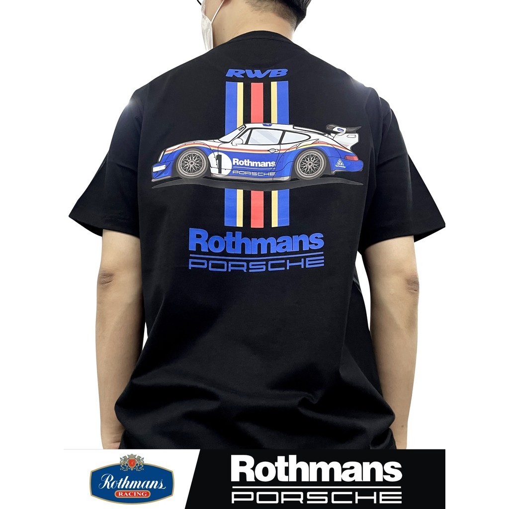 R RWB Tay Ngắn Porsche Porsche Rothmans Rothmans Sơn Vòng Hoa Áo Thun Cổ Điển Đua Xe Văn Hóa Áo Sơ M
