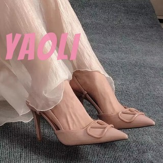 YAOLI Giày cao gót khí chất mới Giày cao gót Pháp mũi nhọn mũi nhọn dép nữ khỏa thân