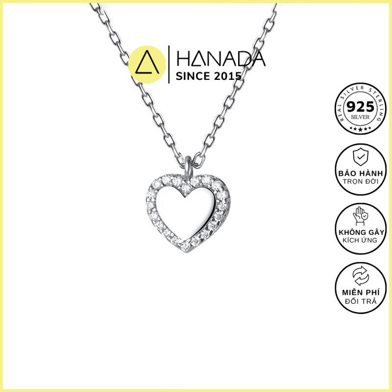 Dây chuyền Hanada Trái tim viền đá 0179 H2