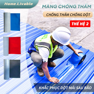 Thế hệ 2.0 MÀNG CHỐNG THẤM PVC Khắc phục dột mái sau bão Miếng dán siêu dính Băng keo dán Mái Tôn  Cuộn 5 mét Chống bão