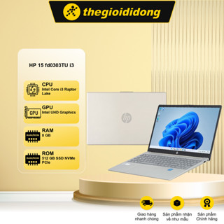 Laptop HP 15 fd0303TU i3 1315U/8GB/512GB/Win11 (A2NL4PA)