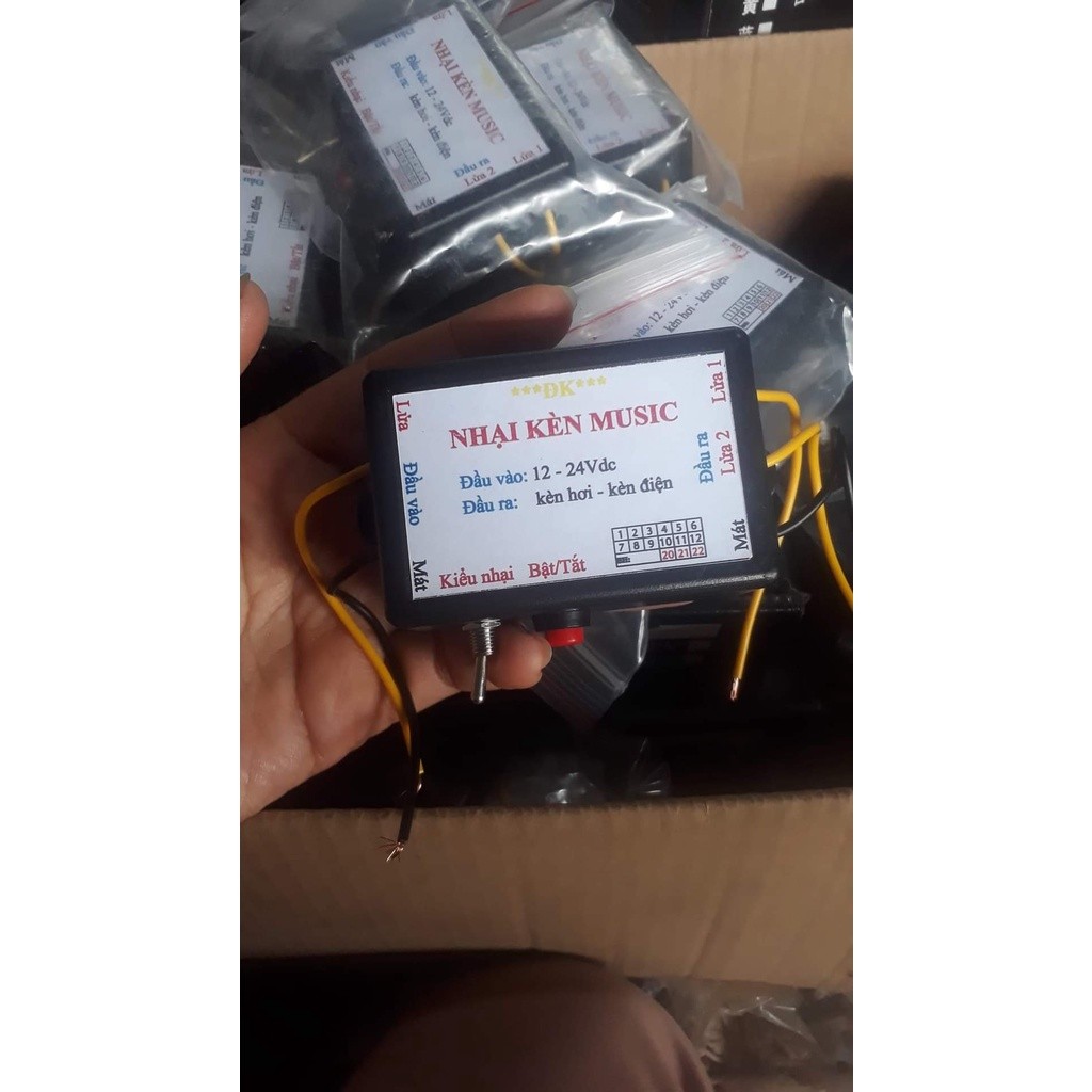 nhại còi nhại kèn music 3 tiếng 12v và 24V. kèn điện kèn hơi