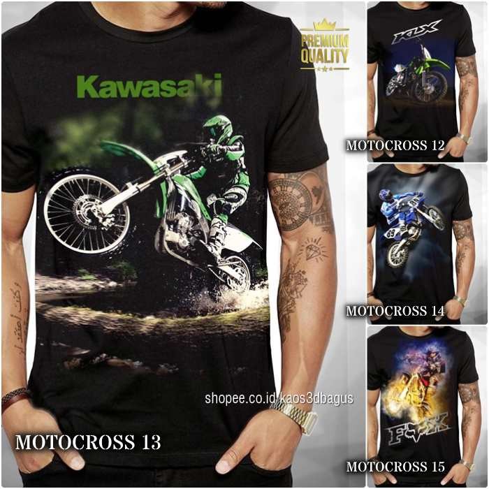 Áo thun đường mòn / Câu lạc bộ cộng đồng Áo thun Kawasaki Motocross / Cool Chất lượng cao cấp Distro