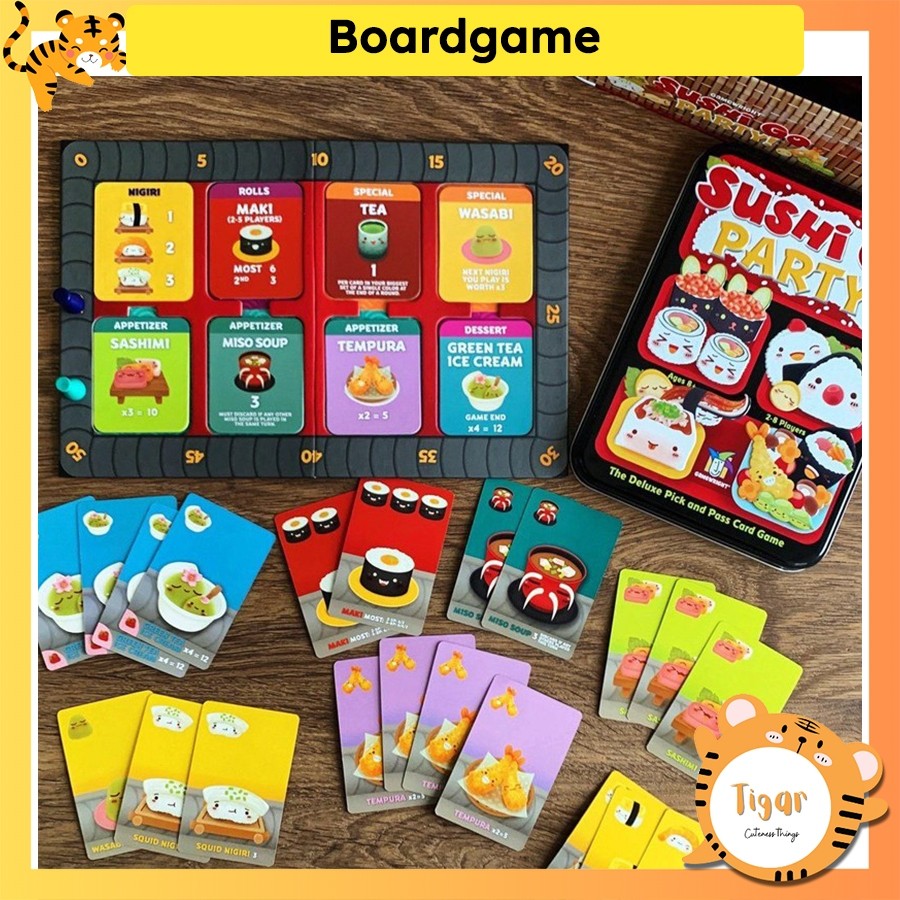 [Luật Việt] Boardgame Sushi Go Party Trò Chơi Quán Ăn Sushi Tigar 2S-5889