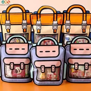  5 Túi Kẹo Hình Ba Lô - Túi Đựng Đồ Ăn Nhẹ Cầm Tay - Túi Tự Dán Bánh Quy - Túi Đóng Gói Phụ Thực Phẩm - Túi Bảo Quản Túi Học Hoạt Hình - Túi Bao Bì Quà Tặng Lớp 