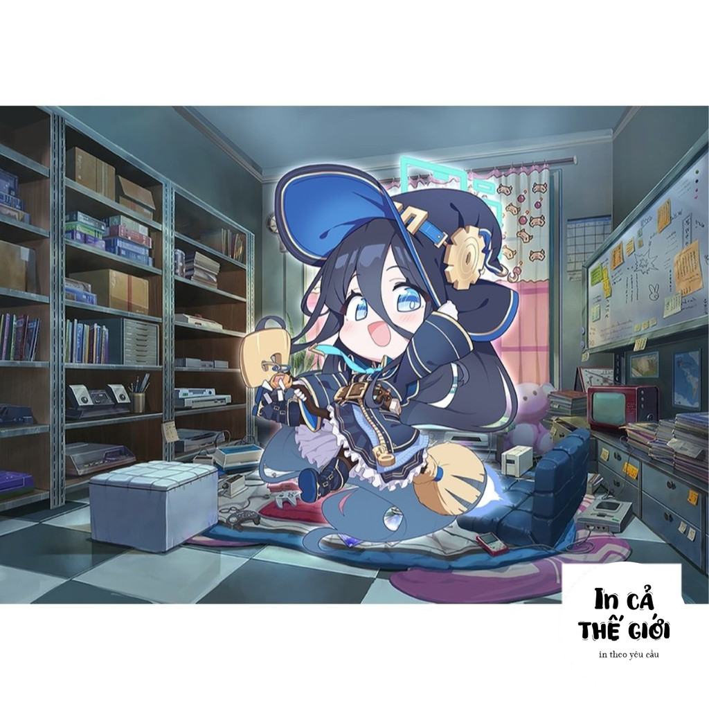 Móc Khóa Keyring 6cm Pháp Sư Arisu Chibi Lưu Trữ Xanh (Blue Archive) Chủ đề Halloween