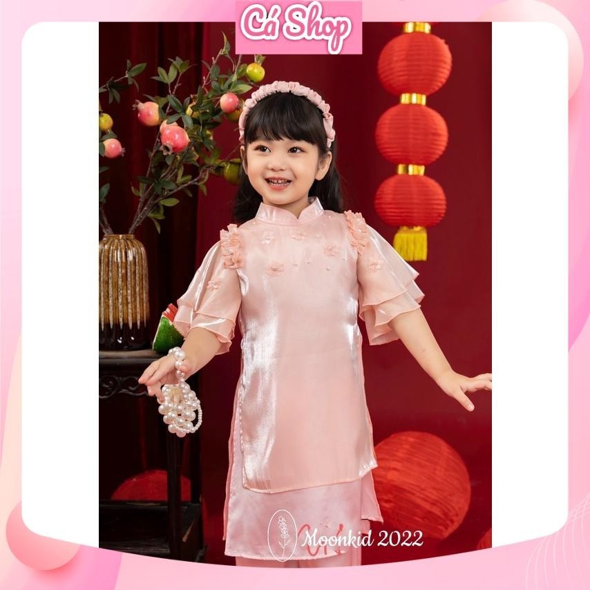 Áo dài truyền thống tơ óng cho bé gái
