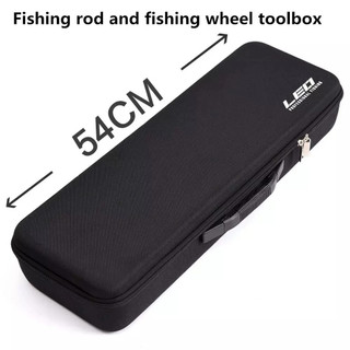 Túi dụng cụ câu cá EVA chống sốc, lót xốp, đựng cần, phụ kiện, bánh xe, xách tay