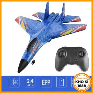 Máy bay điều khiển từ xa  có đèn máy bay quân sự Su-27, bằng xốp điều đồ chơi trẻ em E1013