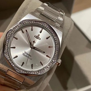 Nữ Hoàng Tây Vian Sao Thổ Trắng Ánh Trăng Đồng Hồ Gãy Đá Xanh Vàng Hồng Đỏ Cặp Đôi Retro Thép Không Gỉ Đồng Hồ Đeo Tay Nữ