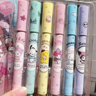 6 Cái / bộ Bộ Bút Đánh Dấu Sanrio Kawaii Hello Kitty Kuromi Giai Điệu Cinnamoroll Nghệ Thuật Huỳnh Quang Bút Bút Bút Trường Văn Phòng Văn Phòng Văn Phòng