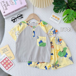 bộ tole lanh bé trai mặc nhà