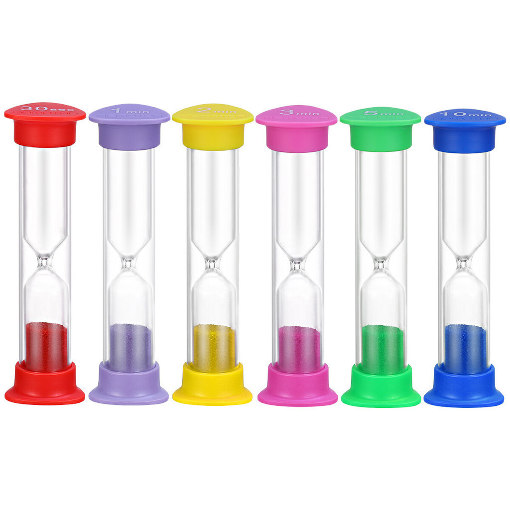 Bán buôn 6 chiếc Đồng hồ cát đầy màu sắc Đồng hồ cát cát Đồng hồ hẹn giờ 30 giây / 1 phút / 2 phút /