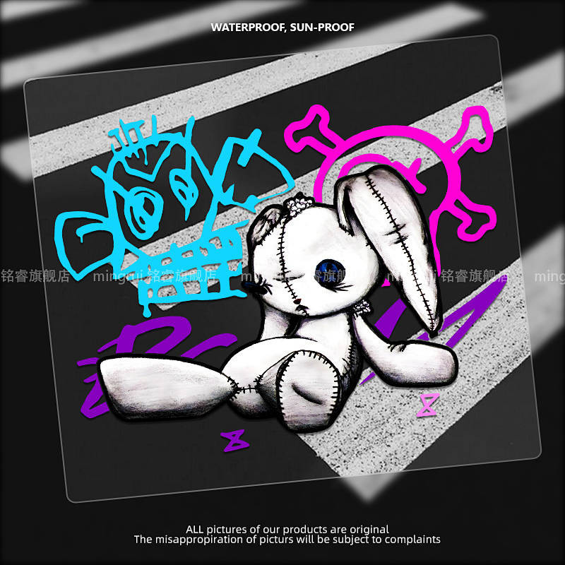 Creative Personality Anime Automobile Sticker Jinx Small Explosive Spraying Graffiti Rabbit Doll Bod