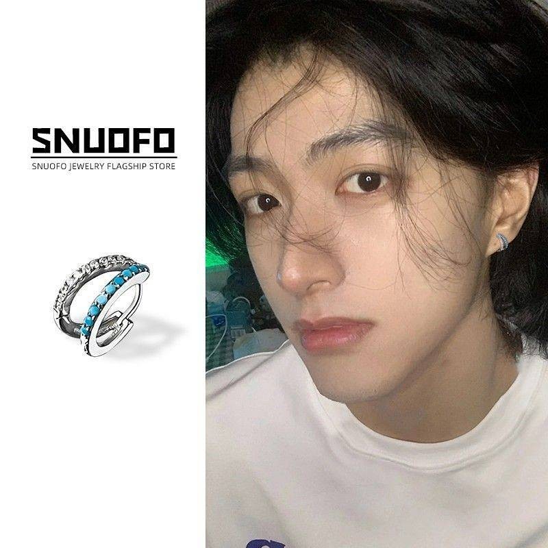 2024 Niche Earrings Men's Design Sense Advanced Ear Ring Western Style Earrings Boys Pu Shuai Earrin