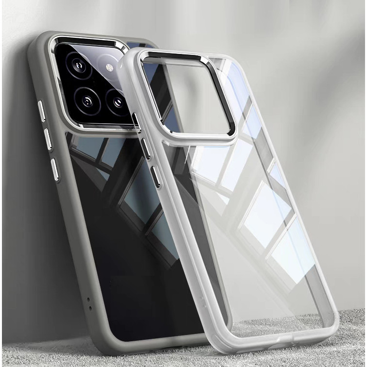 Ốp lưng cứng Acrylic độ phân giải cao ống kính kim loại cho Xiaomi 14 Pro Case Mi14 Ultra Vỏ điện th