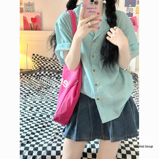 Áo sơ mi sọc ngọt ngào phong cách phương Tây mùa hè dành cho nữ