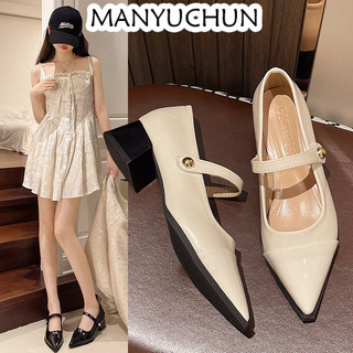 MANYUCHUN Giày Búp Bê Da Cao Cấp Phong Cách Pháp Thanh Lịch Dành Cho Nữ da mềm Sal thời trang công sở đẹp cao cấp Đế êm Linh hoạt Đa dạng Chất liệu tốt FSX2440RZS 19Z240507