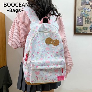BOOCEAN Ba lô đi học, Túi học sinh sức chứa lớn Kuromi Hello Kitty, Phụ kiện đi học Kawaii Túi đeo vai bé gái