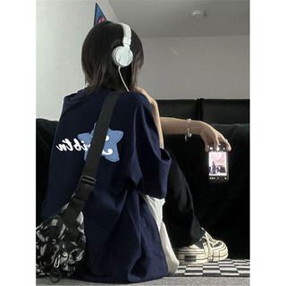 HANUNA Local Brand Áo Thun Phông Form Rộng 100% Cotton BIG SIZE Áo thun ngắn tay màu đen dành cho nữ mặc đường phố mùa hè phù hợp với hàng đầu in hình cổ điển