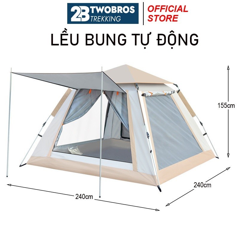 [Chính Hãng] Lều Lục Giác, Lều Cắm Trại, Lều Camping Lều Tự Bung 2 Lớp Phủ Vinyl 4-6 Người Chống Mưa