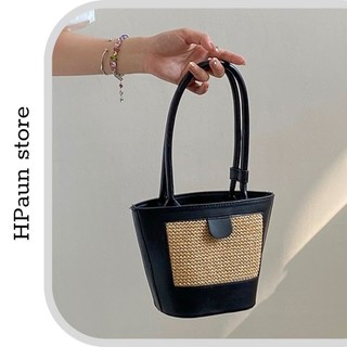  Túi xách nữ túi bucket hoạ tiết mây đan (47)