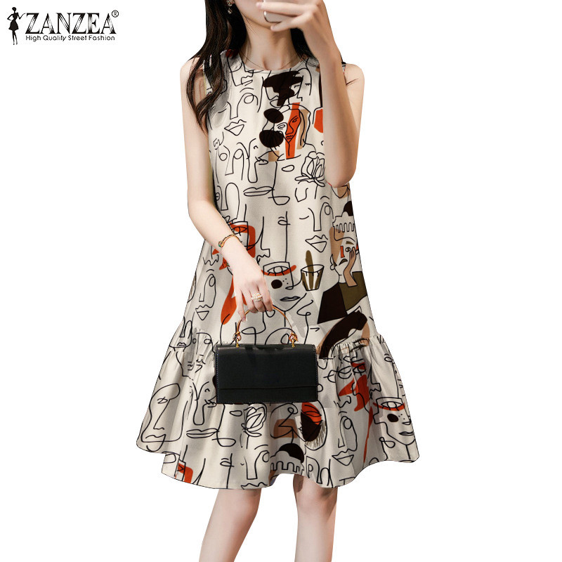 Váy thời trang không tay đuôi cá cổ điển ZANZEA dành cho nữ
