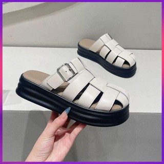 Phiên Bản Hàn Quốc Thiết Kế Thắt Lưng Sense Trang Trí Dệt Ngón Chân Nửa Dép