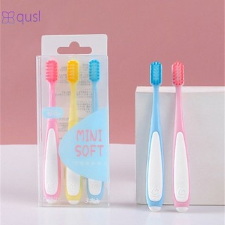 Bàn chải đánh răng trẻ em 3 miếng hoạt hình đầu bàn chải đánh răng silicon cho bé 2-5 tuổi tóc mềm bàn chải đánh răng qusl