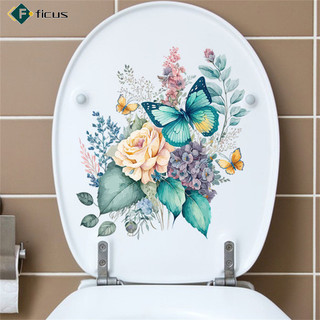 Sẵn sàng! Bướm Hoa Phòng Tắm Vệ Sinh Dán Tường Tự Dính Đề Can Chống Thấm Nước Cho Nhà Vệ Sinh WC Nắp Bồn Cầu