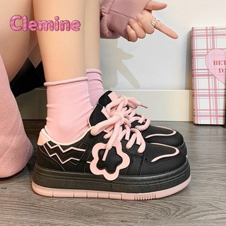 Giày thể thao đế dày thời trang màu đen dễ thương mới dành cho nữ Giày bánh mì cổ điển kiểu Mỹ