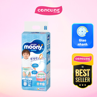 Tã quần Moony bé trai size XL 38 miếng