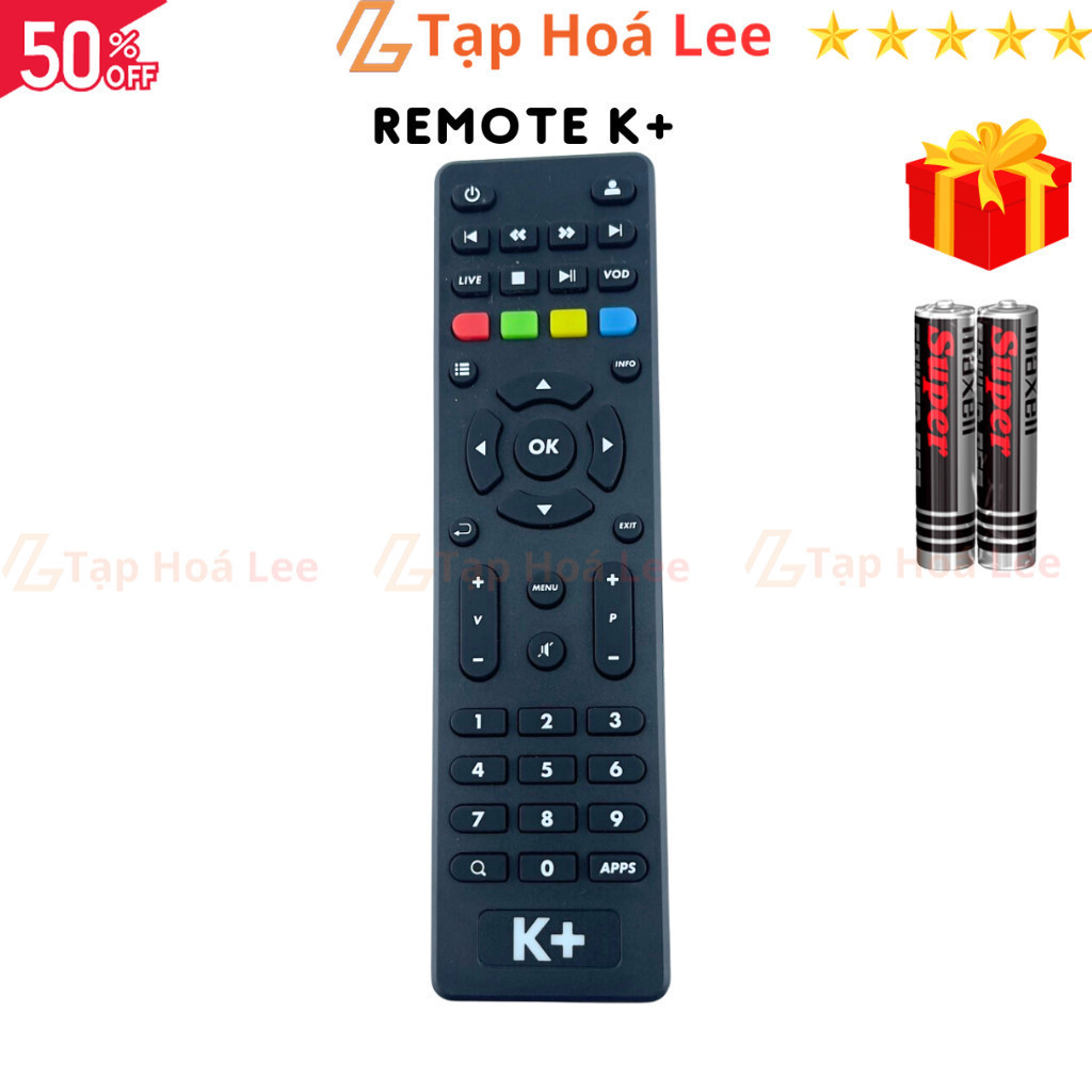 Remote điều khiển đầu Box K+ HD Mã 01, điều khiển TV K+ Sử dụng cho đầu Box K+ - Tạp Hóa Lee
