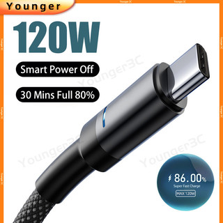 Cáp sạc siêu nhanh 120w có đèn báo hợp kim kẽm dệt cáp dữ liệu usb a đến loại c dây sạc cho android loại c
