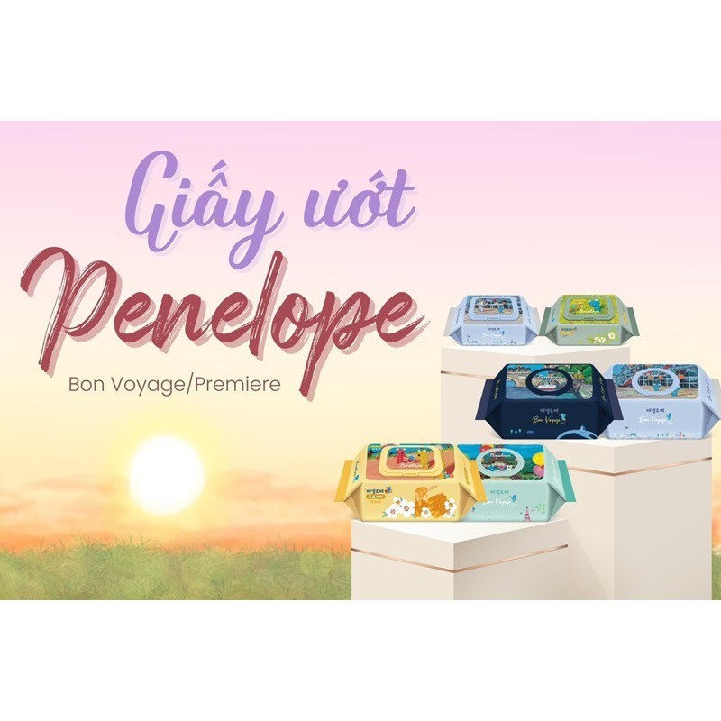 [Chính hãng] Giấy ướt PENELOPE,  NATURE LOVE MERE, FUZZY FRIENDS, an toàn, lành tính cho bé