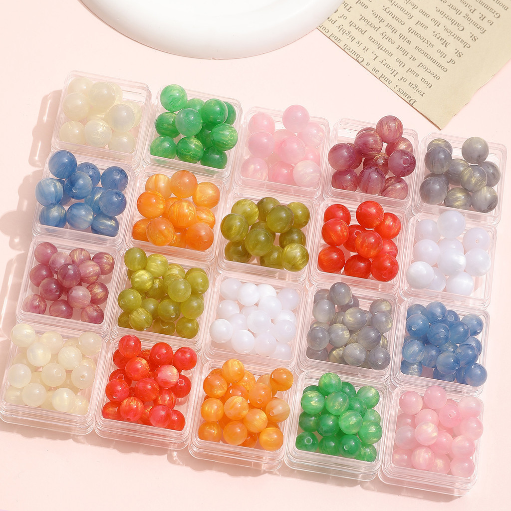 10 chiếc Đầy màu sắc cát lún bột vàng Halo nhuộm vòng đính cườm tự làm tay trang sức điện thoại di động chuỗi phụ kiện vật liệu