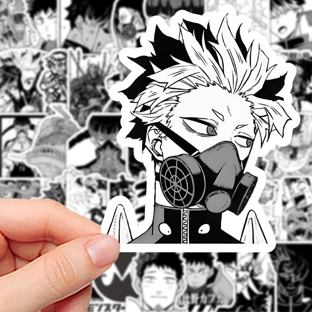 Kaiju NO.8 Narumi Gen Anime Miếng Dán Hoshina Soshiro Đen Trắng Manga Phong Cách Dán Dễ Thương Lapto