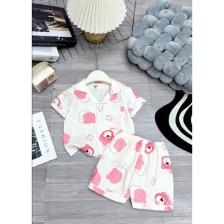 Bộ pịama đũi gân có túi cho bé trai bé gái, mẫu nhiều hoạ tiết xinh