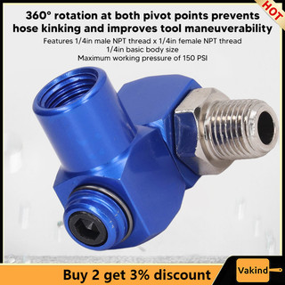 Bán Mega! 2 Đầu nối ống khí xoay 360 độ, Dụng cụ không khí NPT 1 / 4 Inch, Điều chỉnh đầu nối xoay căng thẳng,