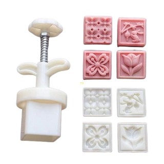Yu Bánh Trung Thu Khuôn Hoa Họa Tiết Bánh Trung Thu Tem DIY Khuôn Bánh Trung Thu Chất Liệu Nhựa Cho Tết Trung Thu Nướng Bánh Trung Thu